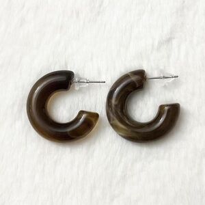 5/$15 🩷 MUST BUNDLE Brown Resin Hoop Earrings - Women Jewelry